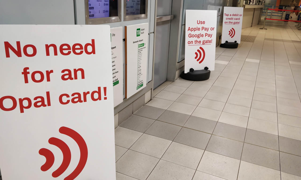 Figure 1: The contactless payment system in Sydney applies to all modes of public transport.