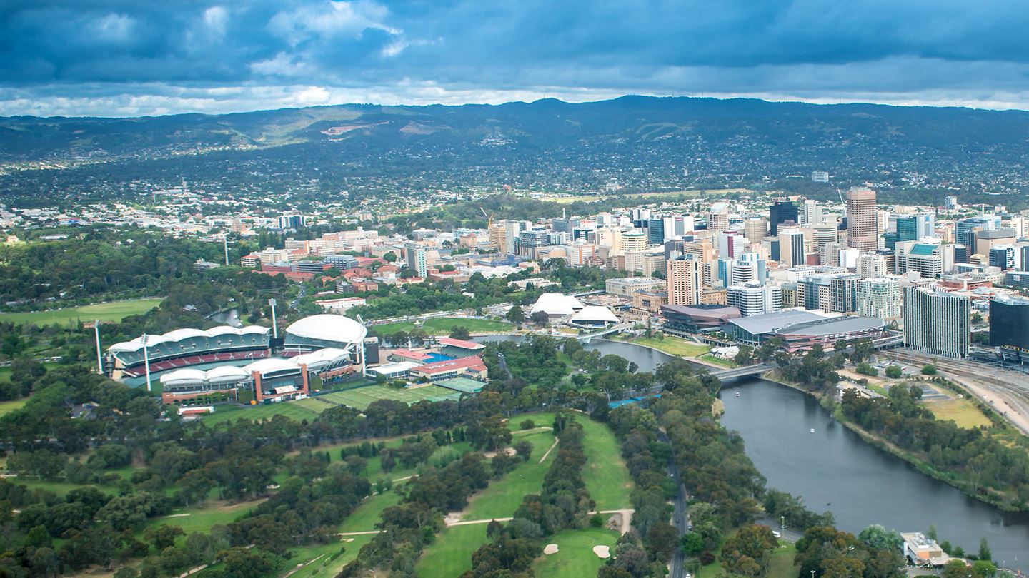 The Adelaide Riverbank precinct connects a network of active spaces for recreational, cultural, sporting and academic.