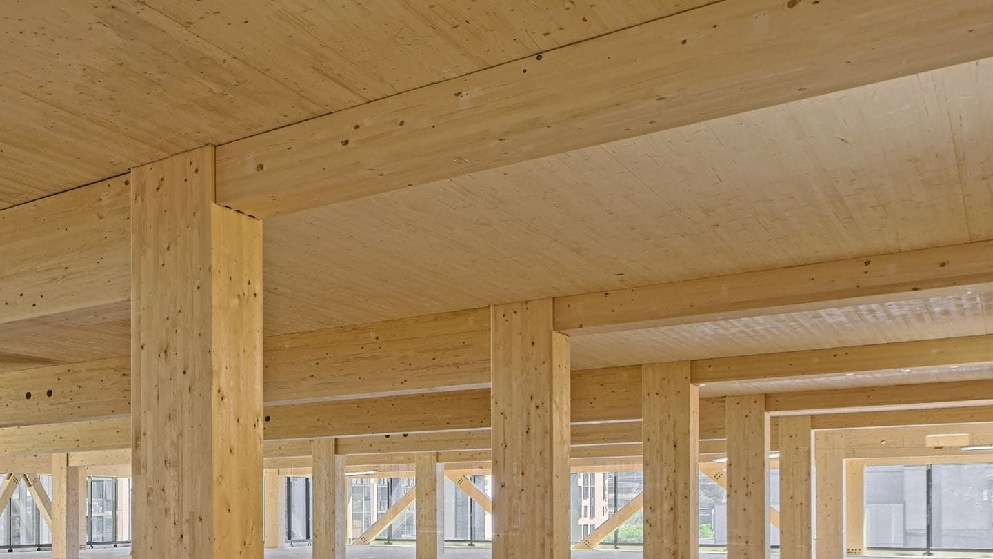 Mass engineered timber beams.