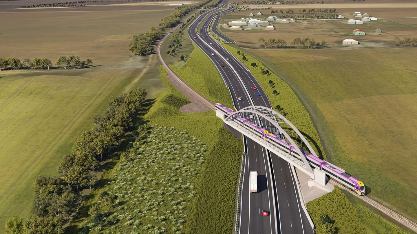 The project concept designs road users' view of the new rail bridge in Kilmany.