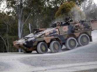 A new Boxer Combat Renaissance Vehicle being used in a training exercise. Image courtesy of Australian Government Department of Defence.