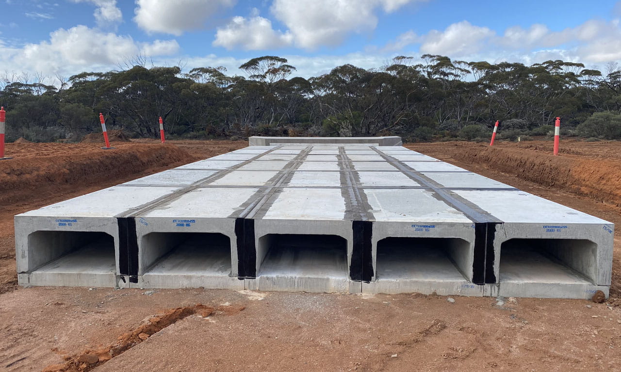 By using pre-cast culverts, materials wastage from on-site construction, and installation efforts, were kept to a minimum.