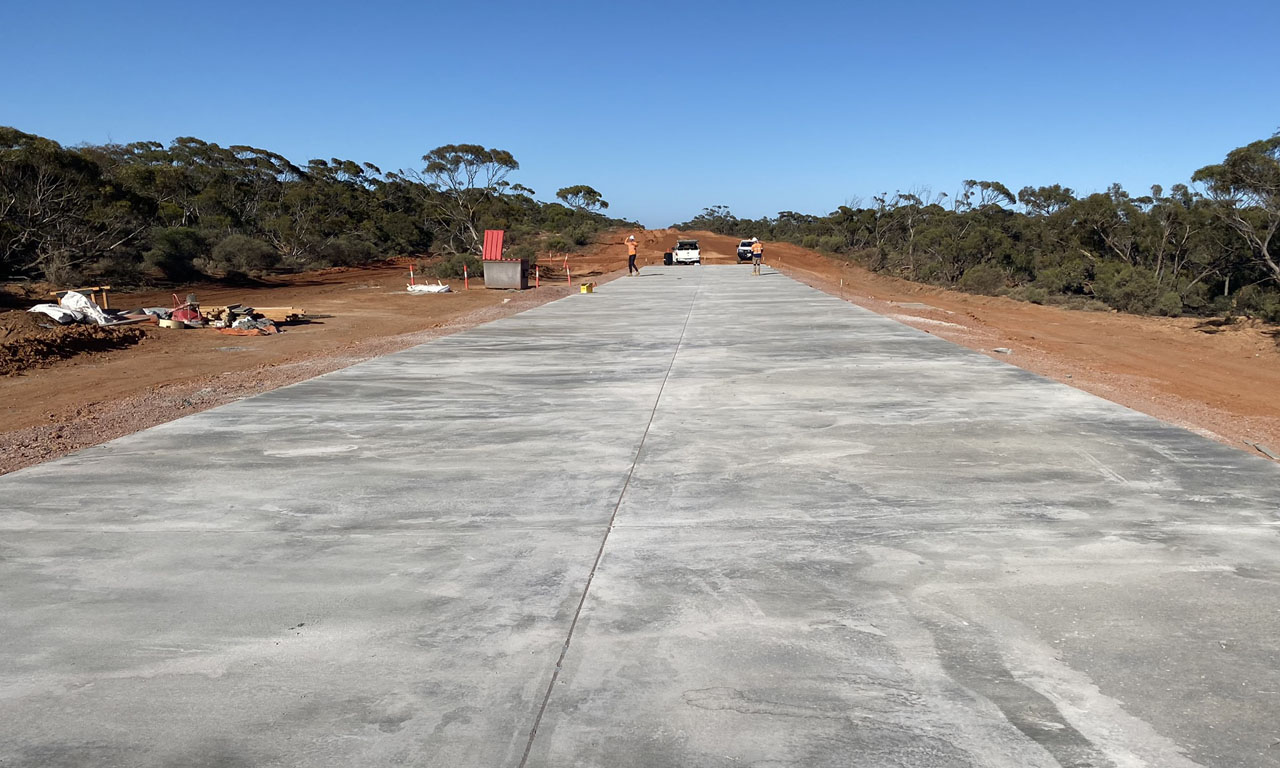 The main floodway under construction.