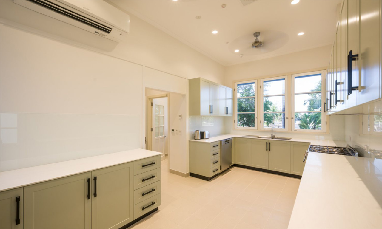 The Banksian House kitchen, after restoration works by Aurecon.