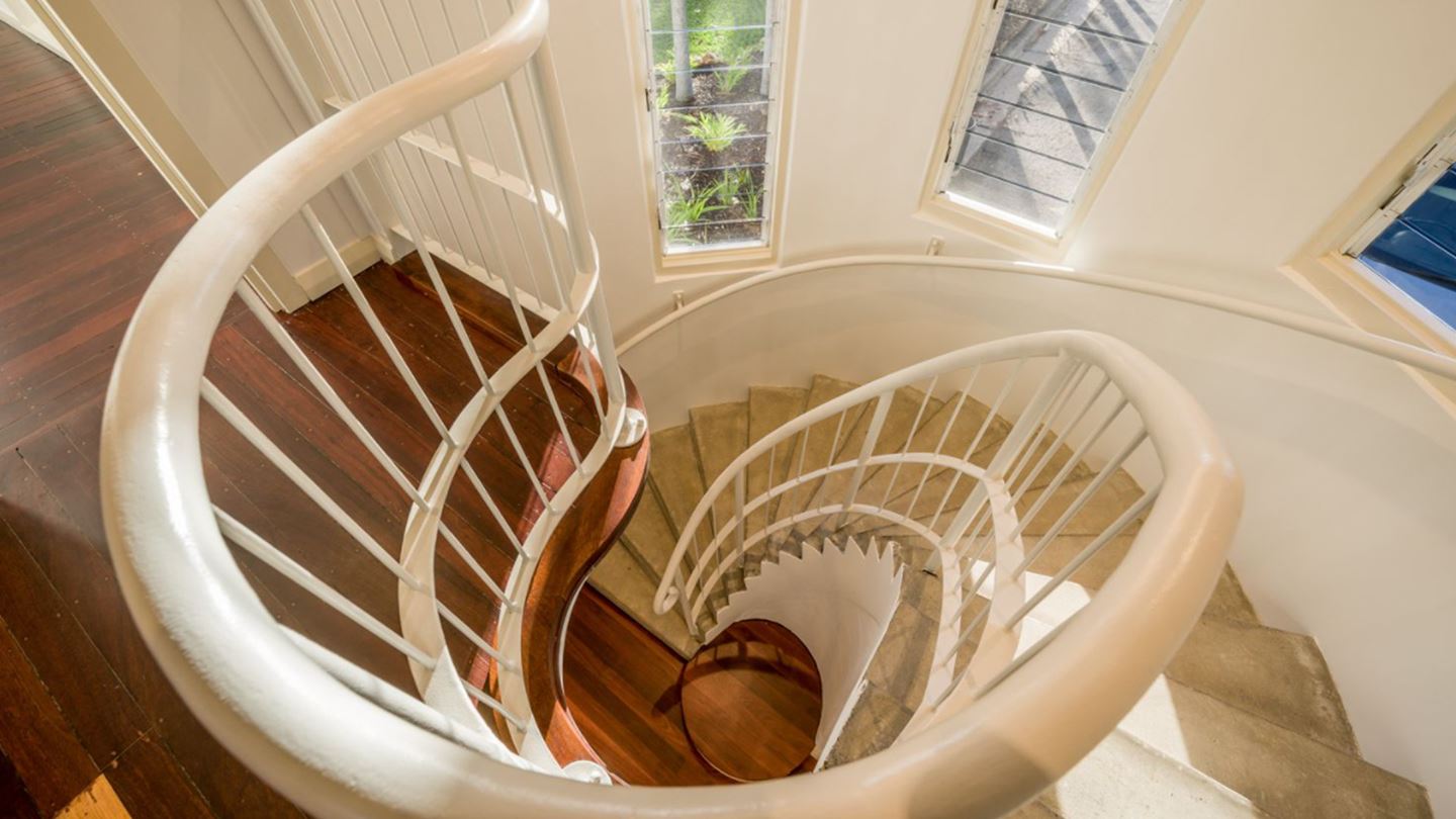 A defining heritage feature of Banksian House is the curved staircase from its main entrance to the upstairs.
