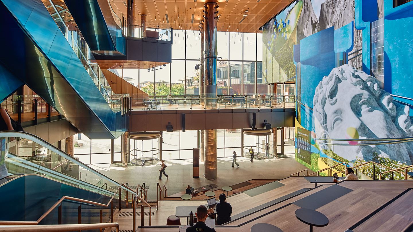 Biophilic spaces, enhanced indoor air quality and low-toxicity materials help create a healthier, more inclusive campus experience.