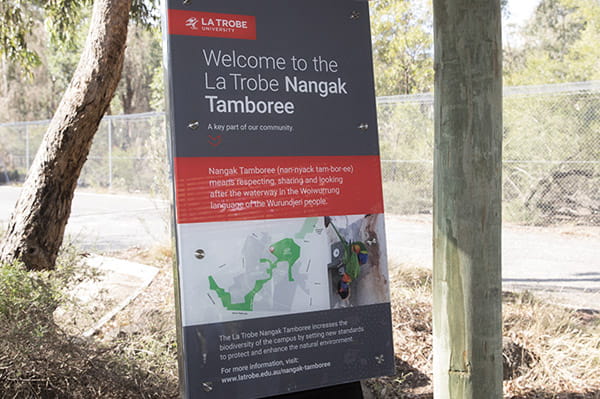 The project required engaging the Wurundjeri people and the wider community to create a new identity for one of Melbourne’s most bio-diverse eco-corridors. Image courtesy of La Trobe University.