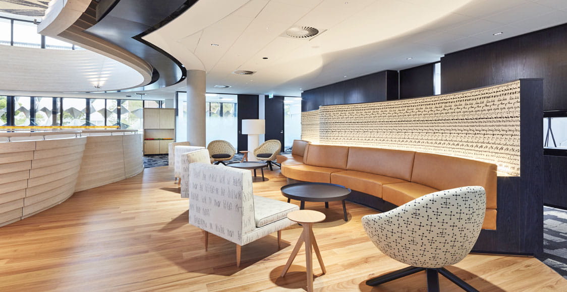The Chancellery is a workplace with breakout spaces for informal work and breaks. Image courtesy of Rhiannon Slatter.