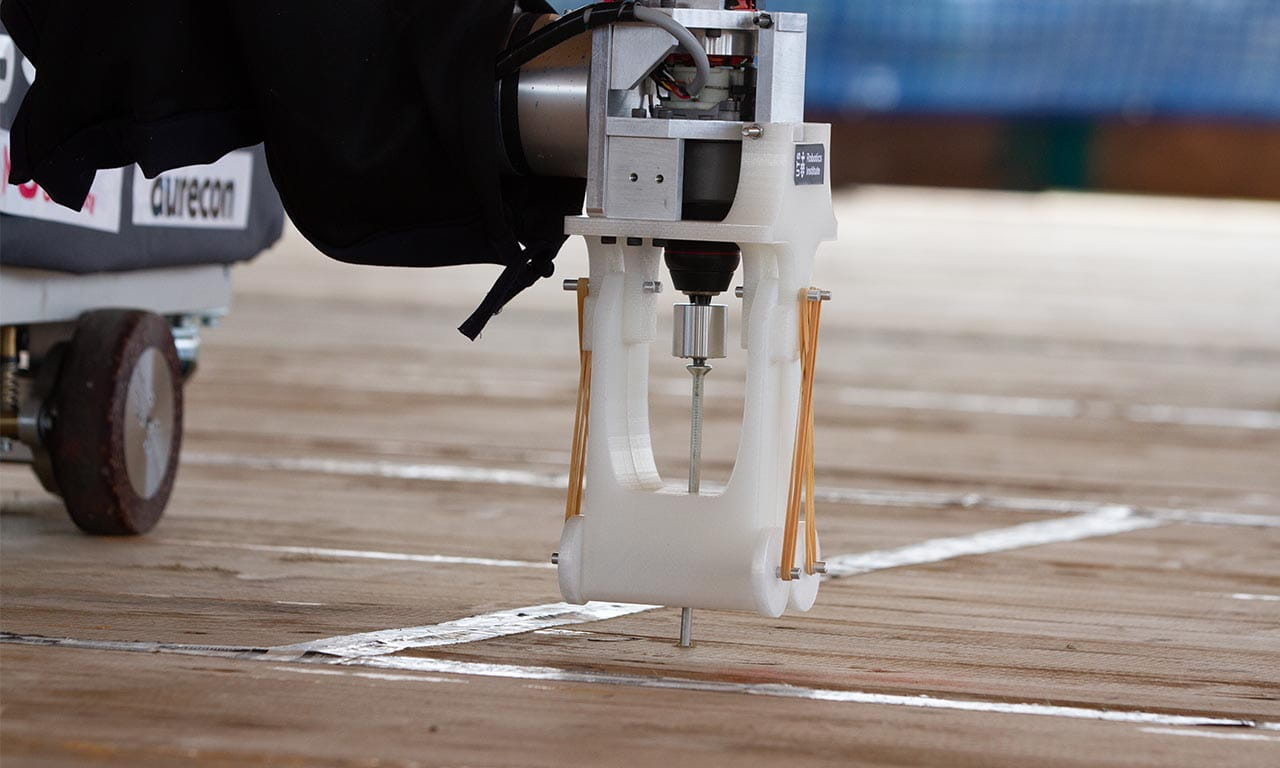 The robotics technology trial has been used to install up to 100 timber screw fixings as part of a proof of concept to increase productivity and automate some of the construction process.