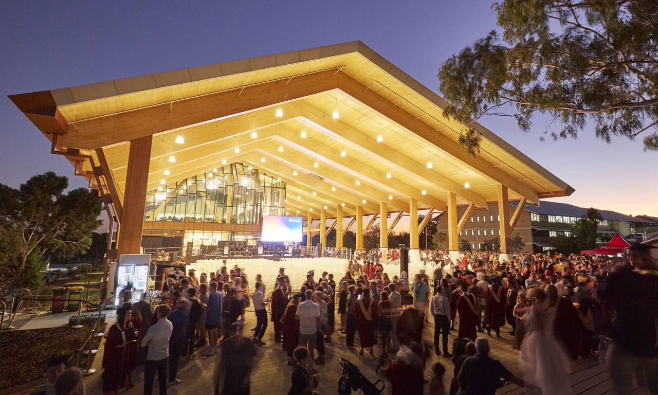 The crescendo of this building is the column free Northern Events Space. Image courtesy of Multiplex.