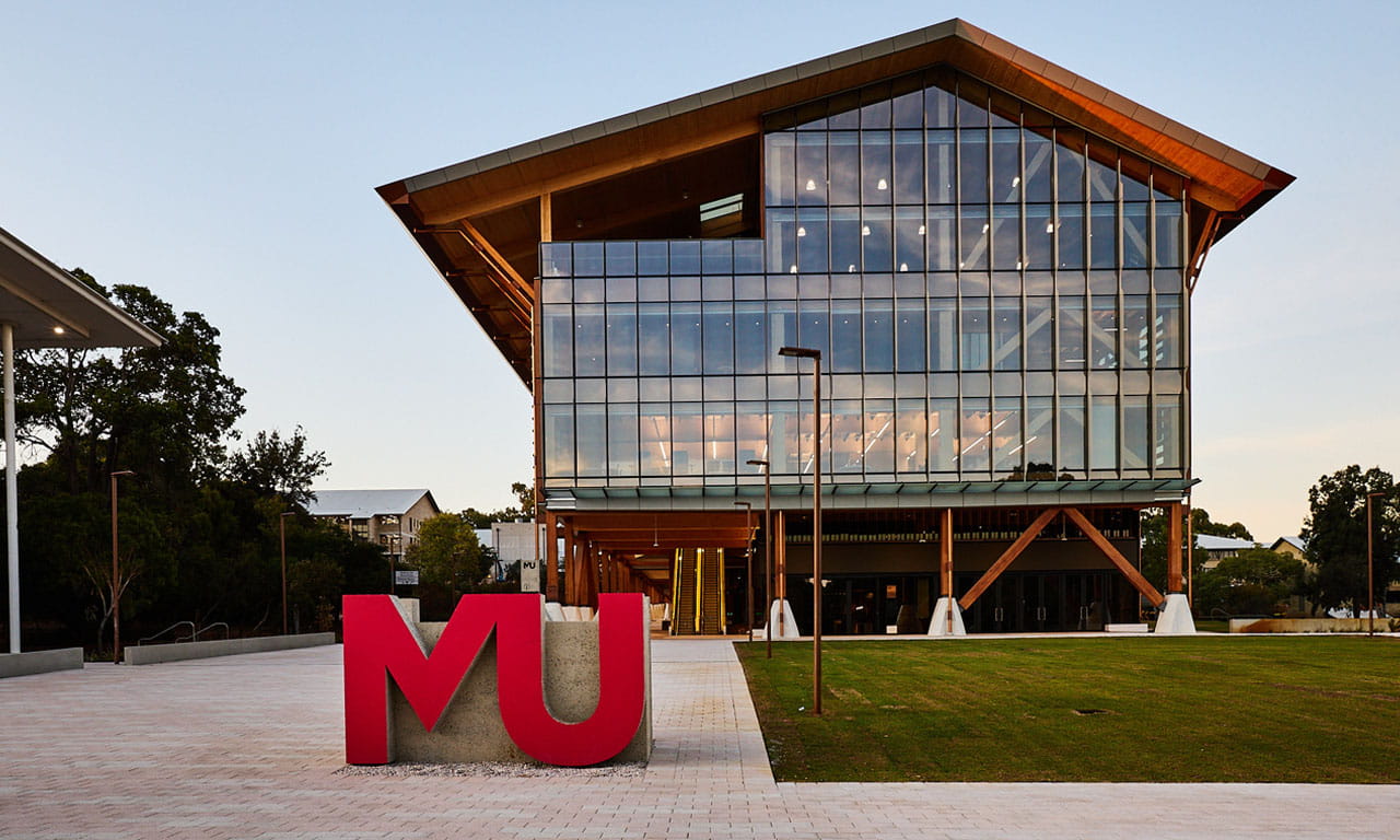 Western Australia’s first mass engineered timber building. Image courtesy of Murdoch University.