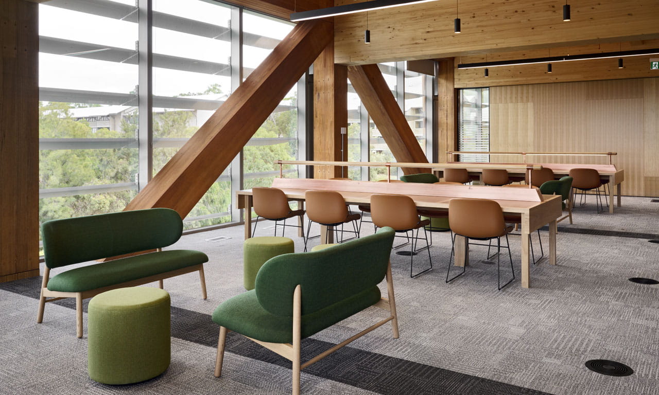 Boola Katitjin has many multi-purpose spaces for private study and collaboration.