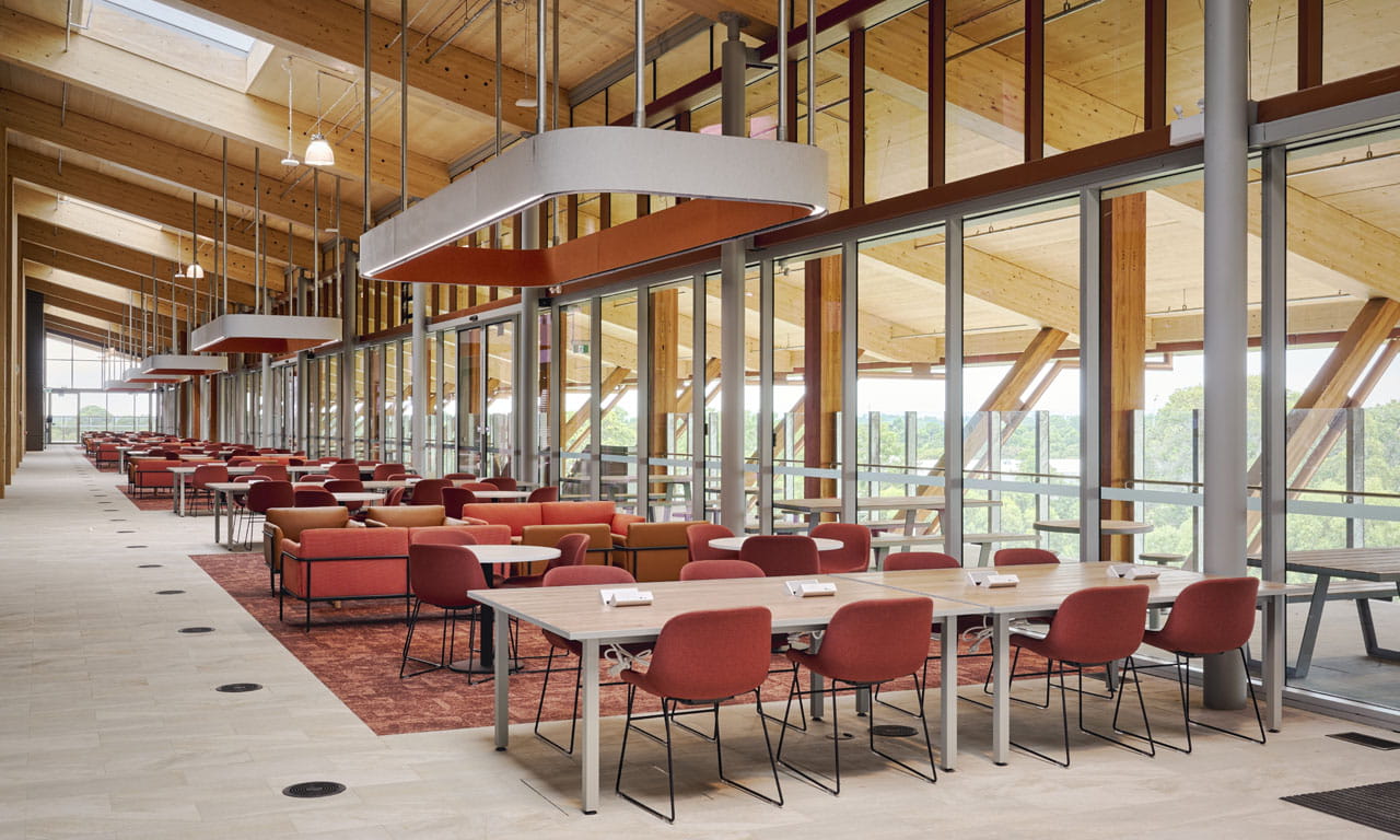 Interior student hall of Murdoch University Boola Katitjin.