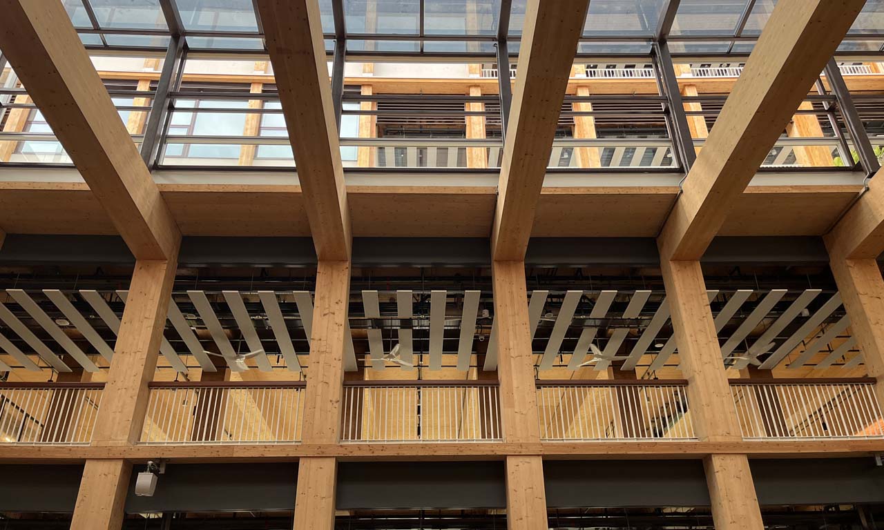 Aurecon worked out a detail that could easily be built by the contractor and would ensure the steel connections were embedded within the timber.