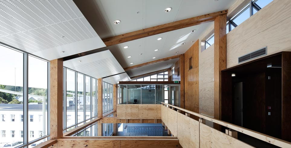 Interior view of the Nelson Marlborough Institute of Technology Arts and Media building.