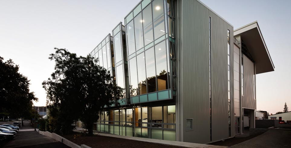 Exterior view of the Nelson Marlborough Institute of Technology Arts and Media building.