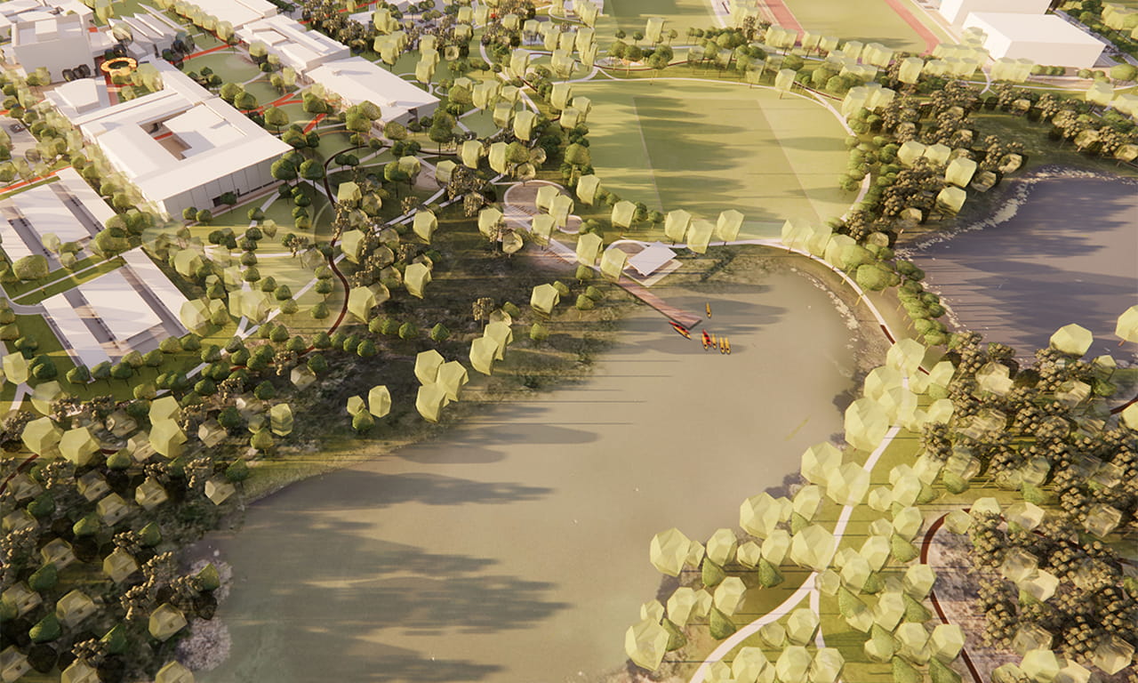 Lakes render of the University of Sunshine Coast by Lat Studios.
