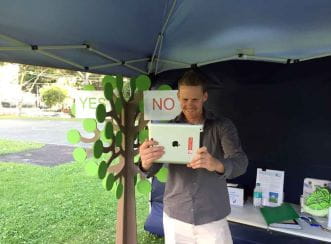 Participants were able to take a ‘selfie’ survey via an iPad and play an augmented reality (AR) tree game that showed what would occur if trees weren’t trimmed