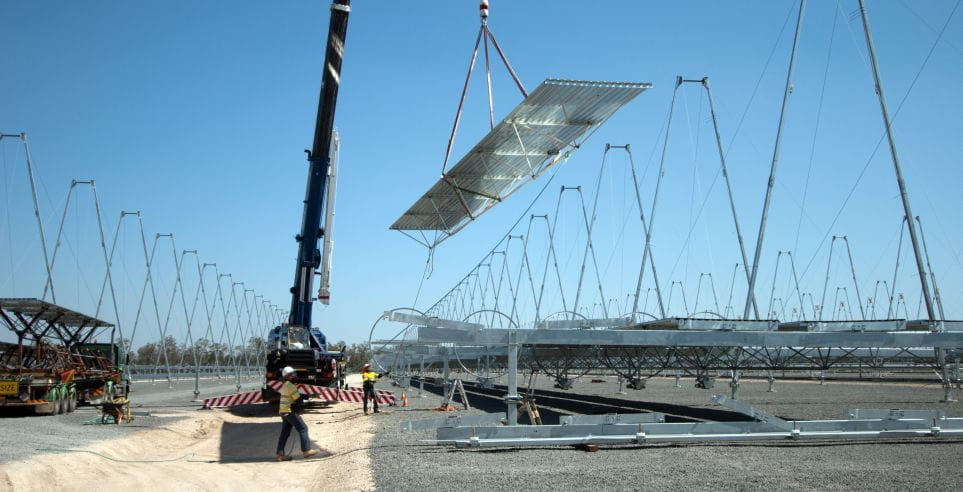 Construction of the Kogan Creek Solar farm.