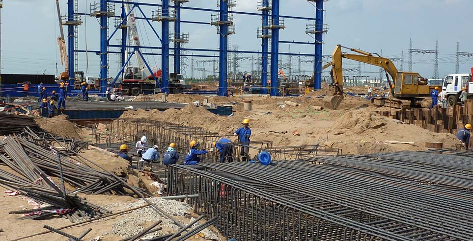 Construction of the Nhon Trach 2 Power Plant.