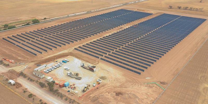 Zero Cost Energy Future: Swan Reach to Stockwell Pipeline Pump Station solar site. Image courtesy of SA Water.