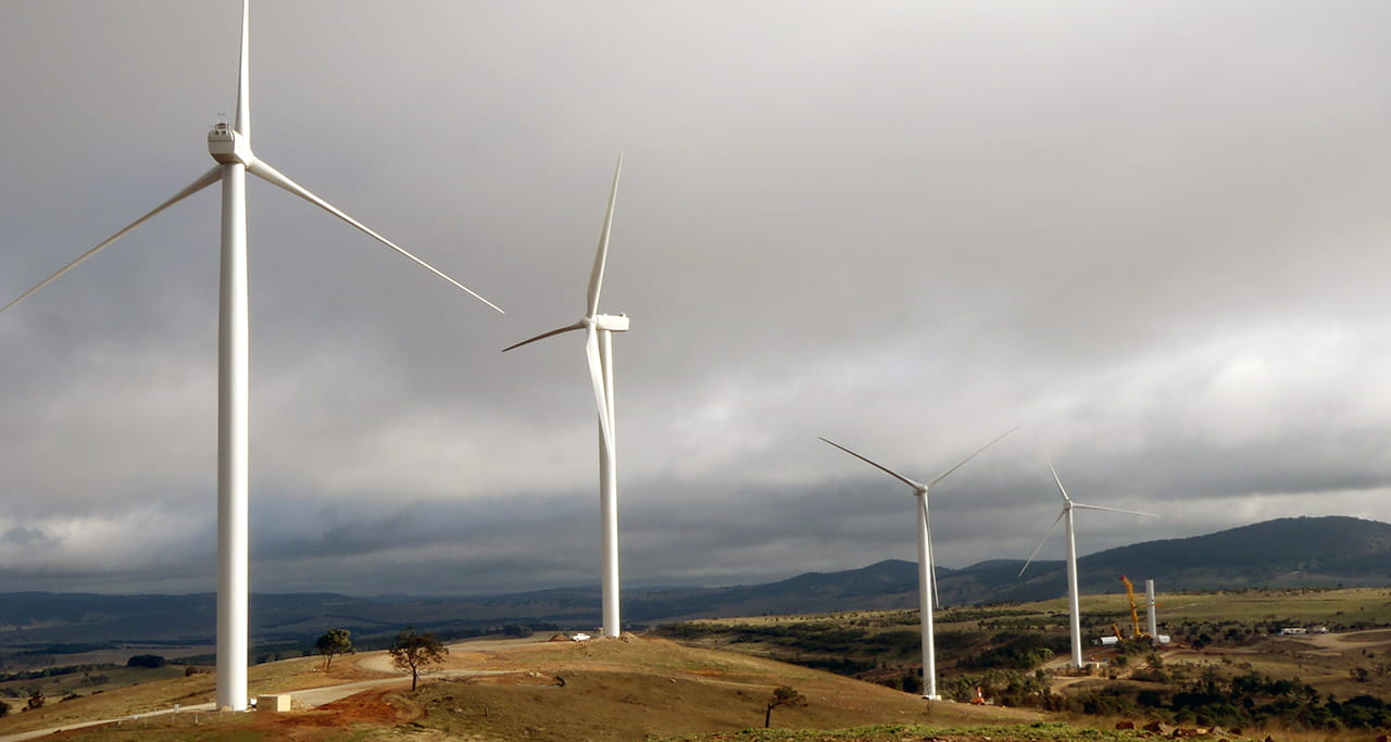 The Woodlawn Wind Farm is located in the Capital Renewable Energy Precinct, 70 km north of Canberra.