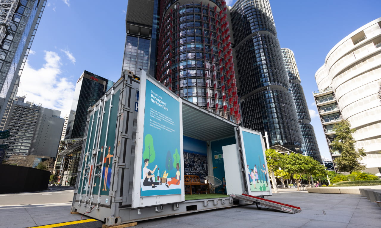 The new Harbour Park, 1.85 hectares set along the waterfront in Central Barangaroo Sydney.
