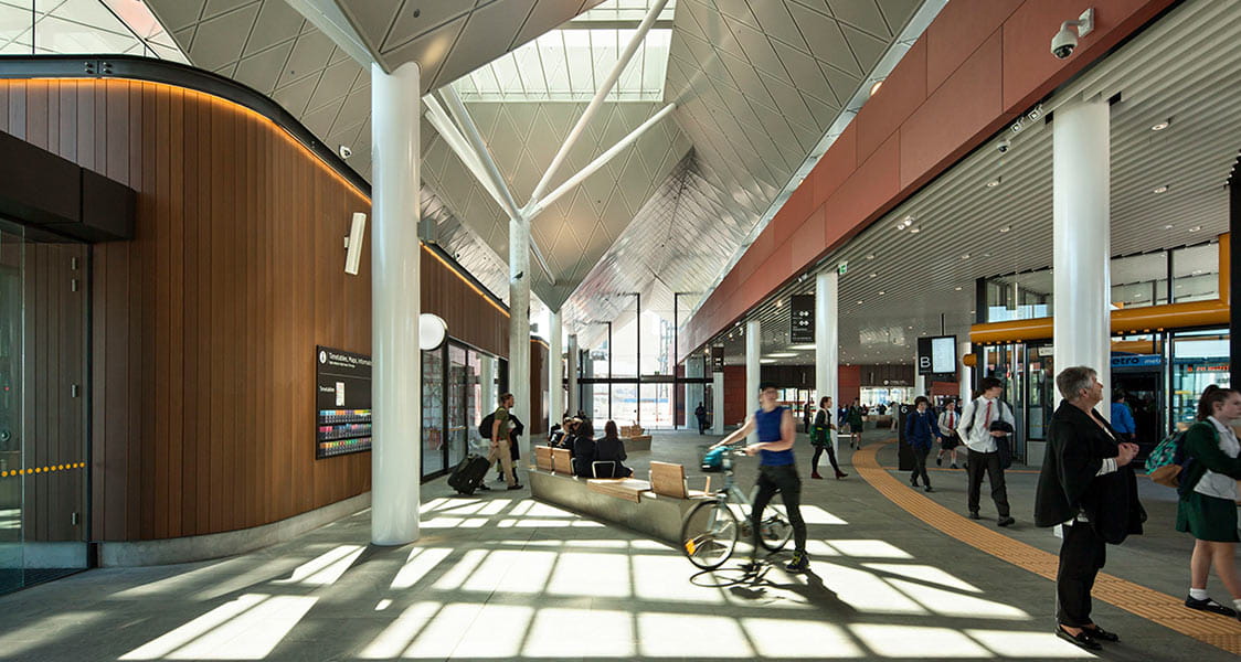 The Christchurch Bus Interchange was one of the first anchor projects to be completed after the 2011 earthquake providing a highly efficient public transport hub. 