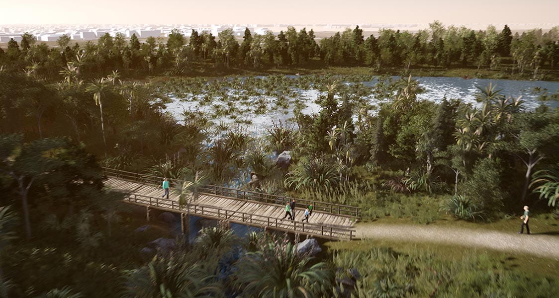 Aurecon used digital engineering tools to compose interactive exhibits that brought to life Regenerate Christchurch’s Otakaro Avon River Corridor.