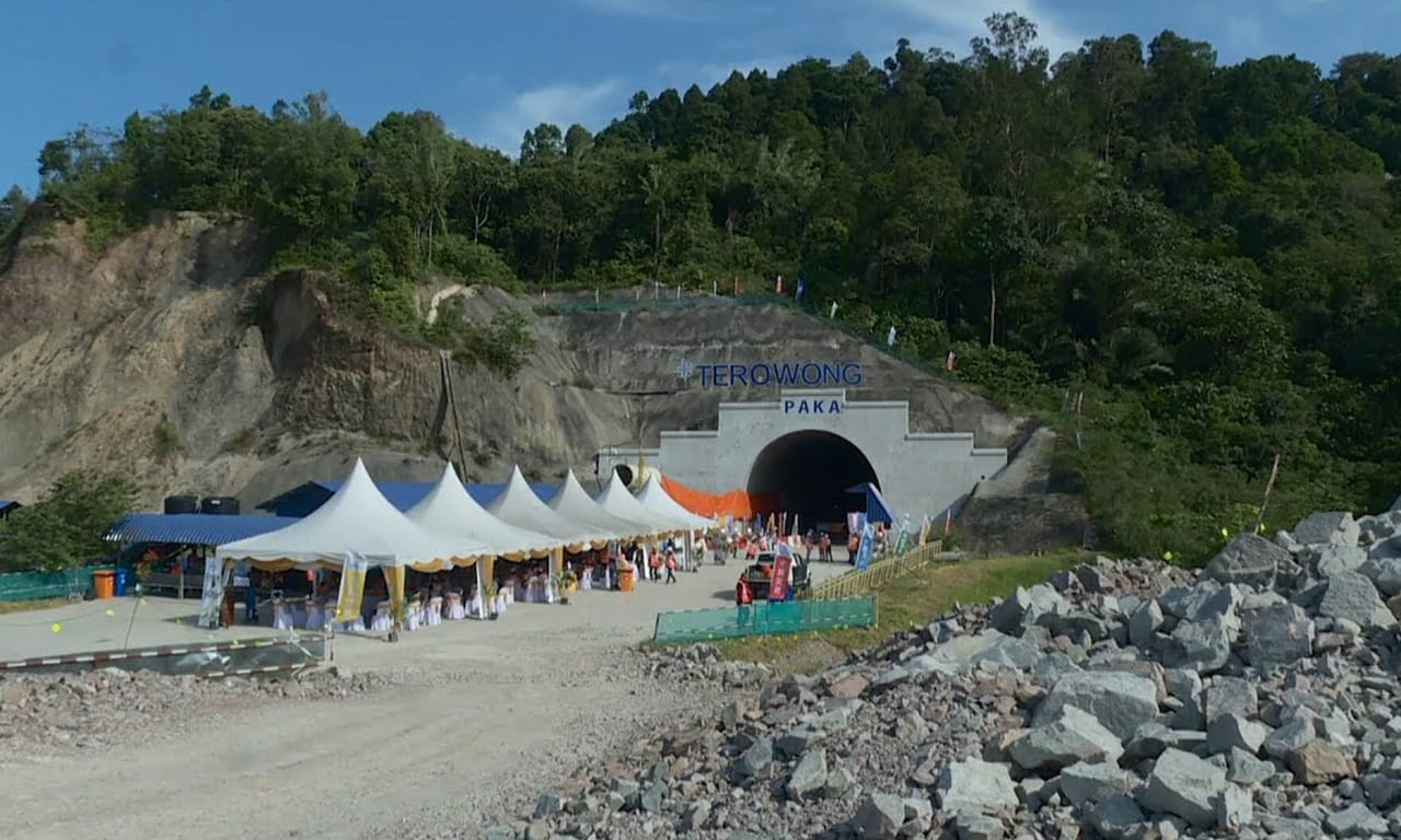 ECRL Project achieved its first tunnel breakthrough in Paka, Terengganu, Malaysia.