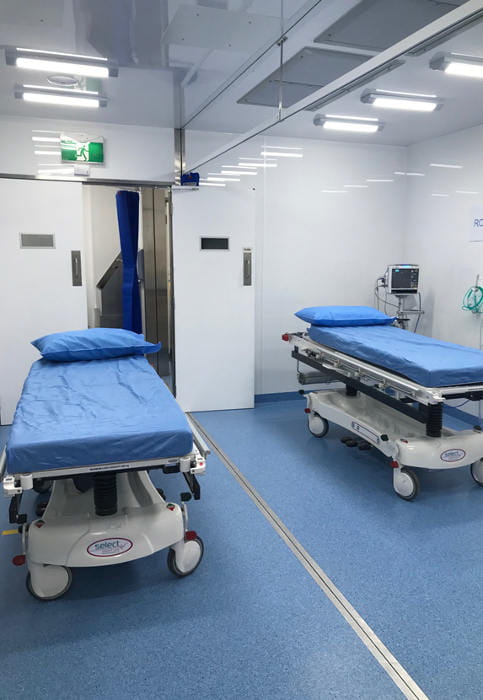 Temporary emergency room at Longreach Hospital, where Aurecon's  ‘People Centred Care’ approach ensured the successful delivery of construction while maintaining clinical services to the region.