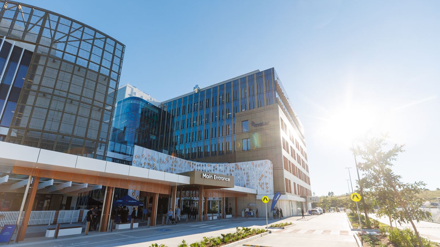 Main entrance of the Mater Private Hospital Springfield after stage 2 of the expansion has been completed.