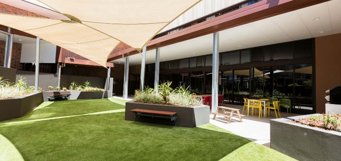 Barbeque and play area at Ronald McDonald House in South Brisbane. 