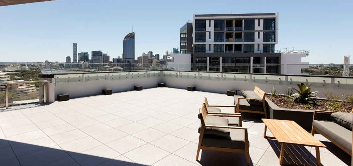 Roof top terrace at the Ronald McDonald House in South Brisbane.