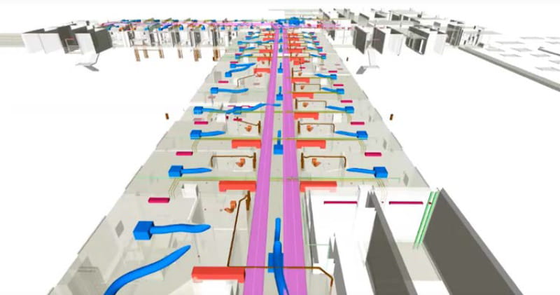 To develop the 3D model, the team inputted the building services and clinical requirements into BIM, along with design intent and data.