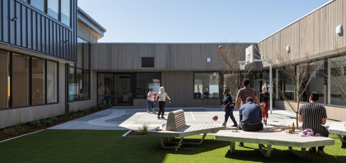 The courtyard area at the Tiaho Mai Acute Mental Health Unit.