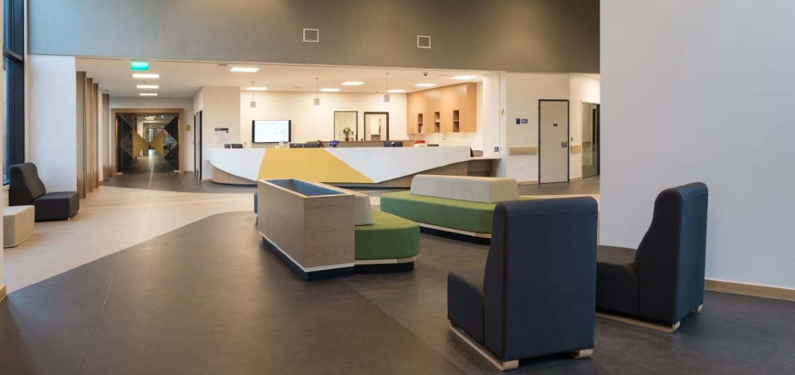 The reception area at the Tiaho Mai Acute Mental Health Unit.