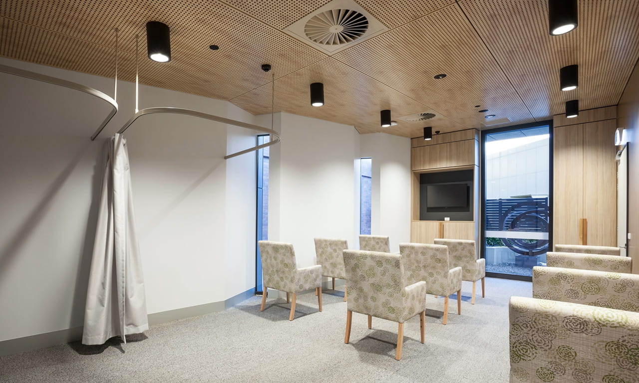 Natural light-filled spaces were integrated into the design to increase the sense of connection to the natural environment.