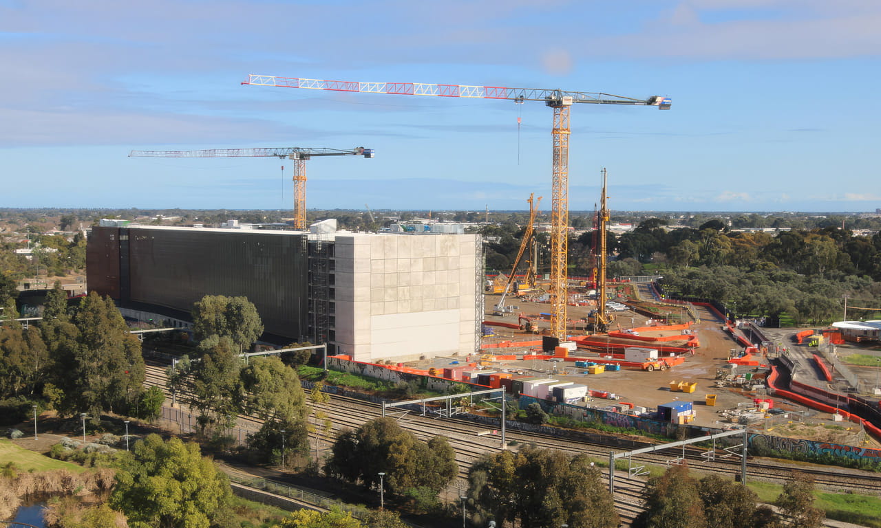 Laying the foundations of the new Women’s and Children’s Hospital in Adelaide, South Australia. Image captured 13 August 2026.