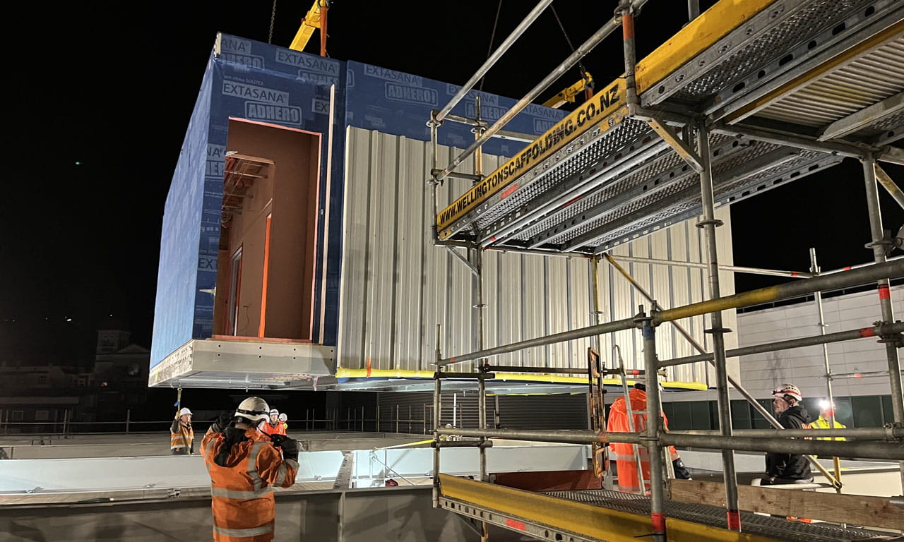 The new bed ward was designed and constructed off-site in separate modules that crane onto the roof area.