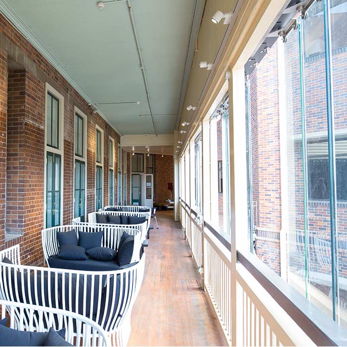 Whitty Building veranda interior design, an Aurecon redevelopment project.