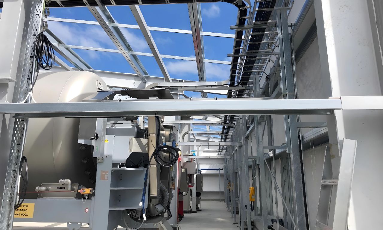 Power cabling management in press hall.