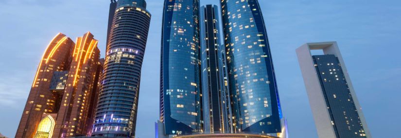 Etihad Towers, an iconic complex that strikingly altered the Abu Dhabi skyline.