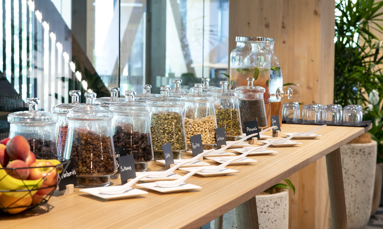 Aurecon fruit-nut bar in the 25 King building.