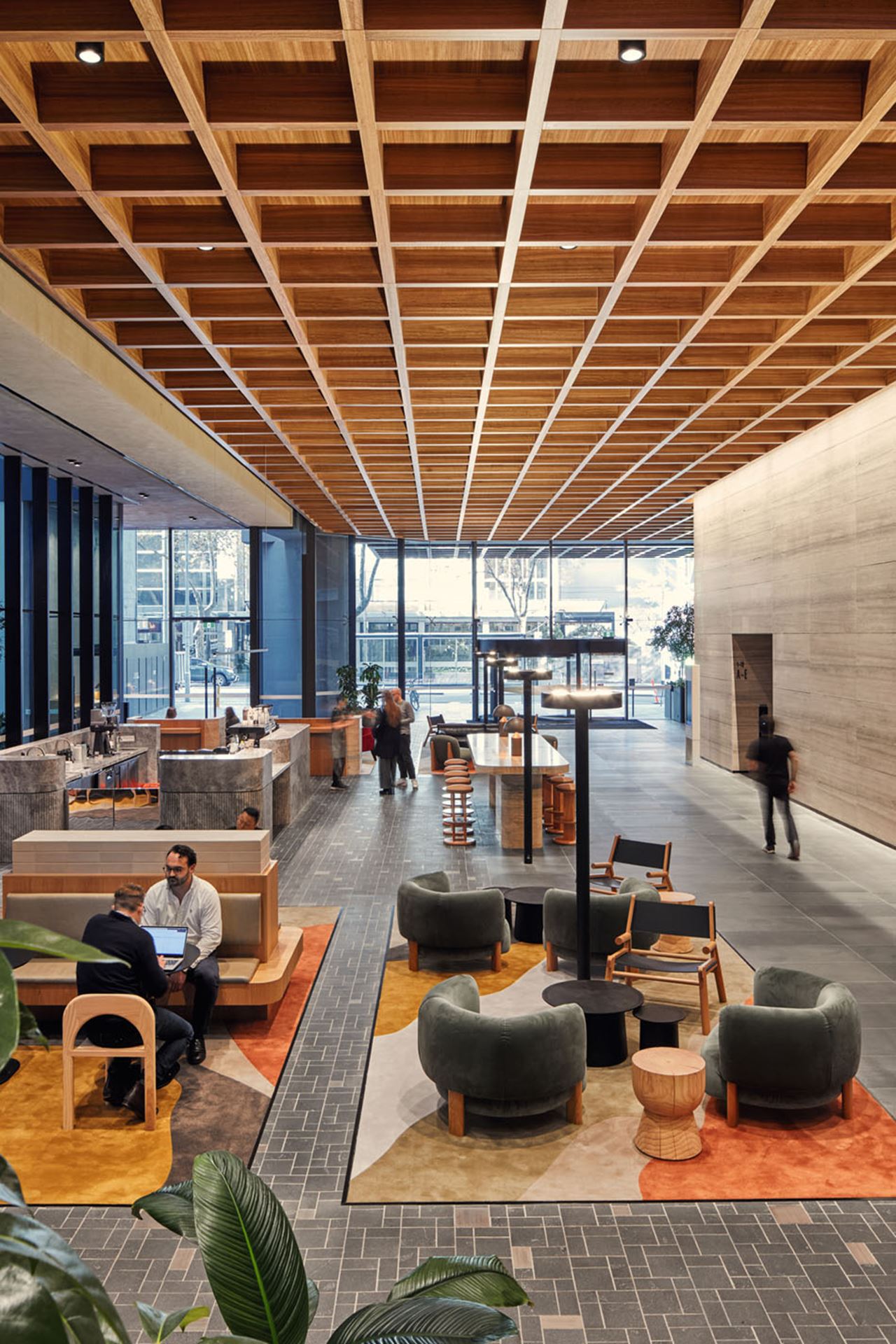 The commercial tower and open-air plaza have been designed to intertwine and illuminate the public and private spaces, with visual connection and access that draws people in to linger longer and connect with colleagues and friends.