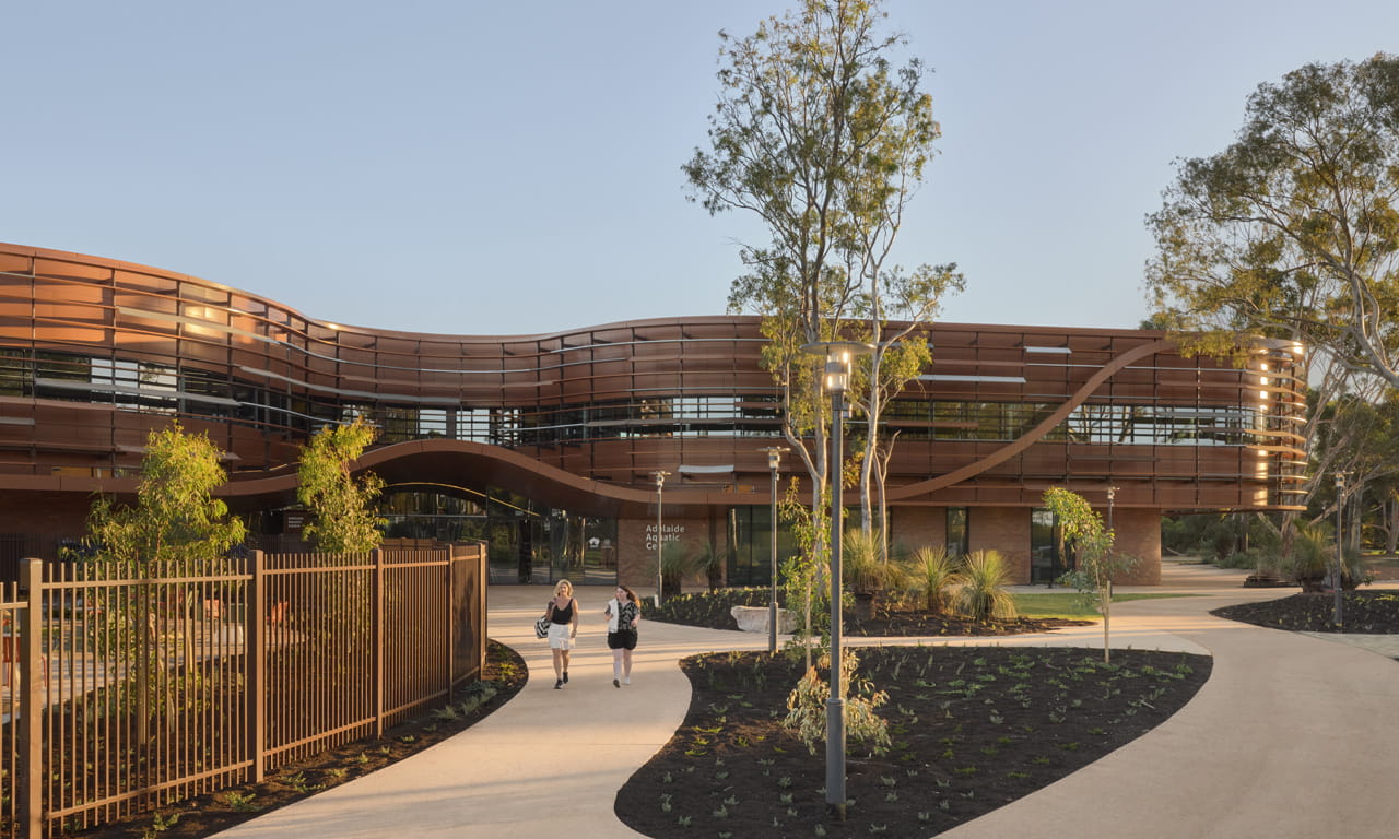 The Adelaide Aquatic Centre project returned more than 1,000 square metres of park lands to the community. Image courtesy of DIT.