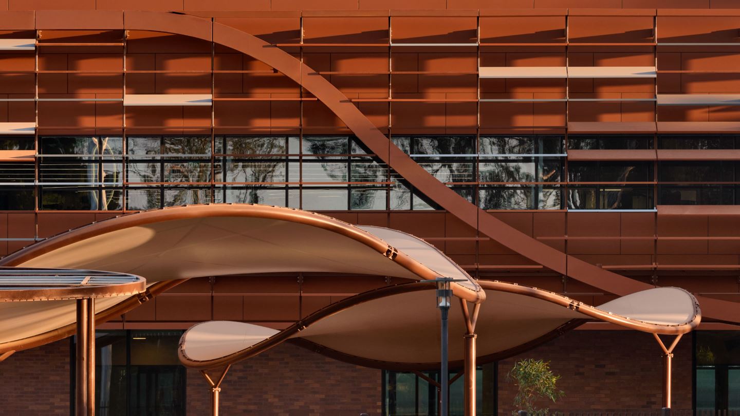 Adelaide Aquatic Centre's facade design and services systems were optimised for energy efficiency, thermal performance and user comfort. Image courtesy of DIT.