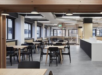 Adelaide office interior fit-out meets the innate human need to connect with nature by featuring timber elements to foster a healthy, happy and productive workplace.