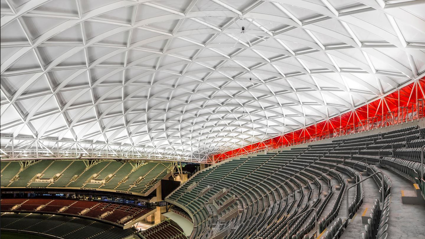 Adelaide Oval internal roof and grandstand