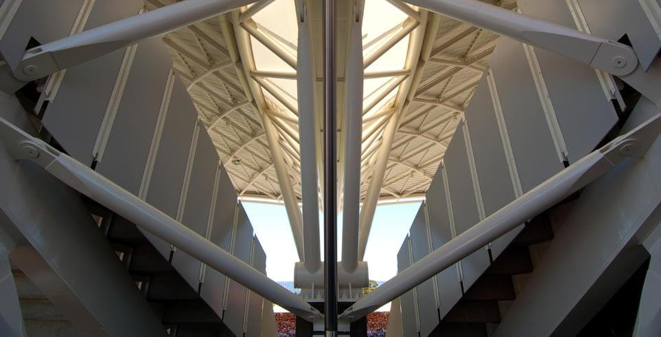 View from the ground looking up - Adelaide Oval Western Grandstand.